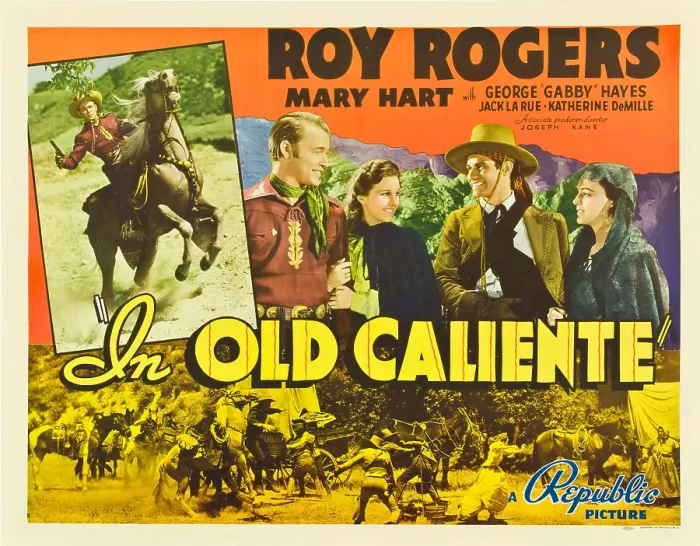 Framed Print : IN OLD CALIENTE, inset: Roy Rogers, far left: Roy Rogers, second from left: Mary Hart, 1939