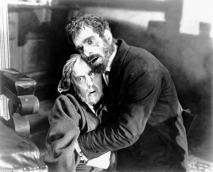 Framed Print : THE OLD DARK HOUSE, from left, Brember Wills, Boris Karloff, 1932