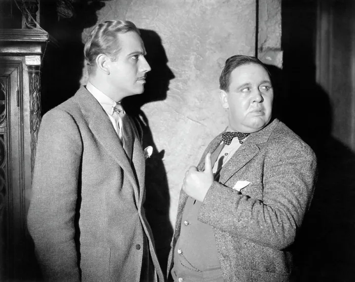 Framed Print : THE OLD DARK HOUSE, from left: Melvyn Douglas, Charles Laughton, 1932