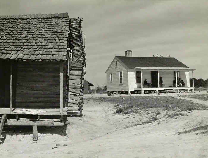 Framed Print : Old house and new home of Little Pettway's family, Gee's Bend, Alabama, May 1939