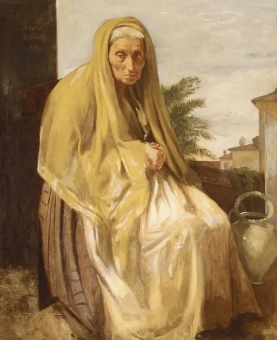 Framed Print : The Old Italian Woman, by Edgar Degas, 1857, French impressionist painting, oil on canvas Framed Print : The Old Italian Woman, by Edgar Degas, 1857, French impressionist painting, oil on canvas