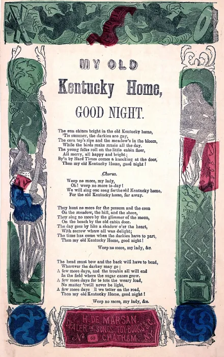 Framed Print : My Old Kentucky Home, Good Night, the state song of Kentucky, by Stephen Foster, 1853 Framed Print : My Old Kentucky Home, Good Night, the state song of Kentucky, by Stephen Foster, 1853