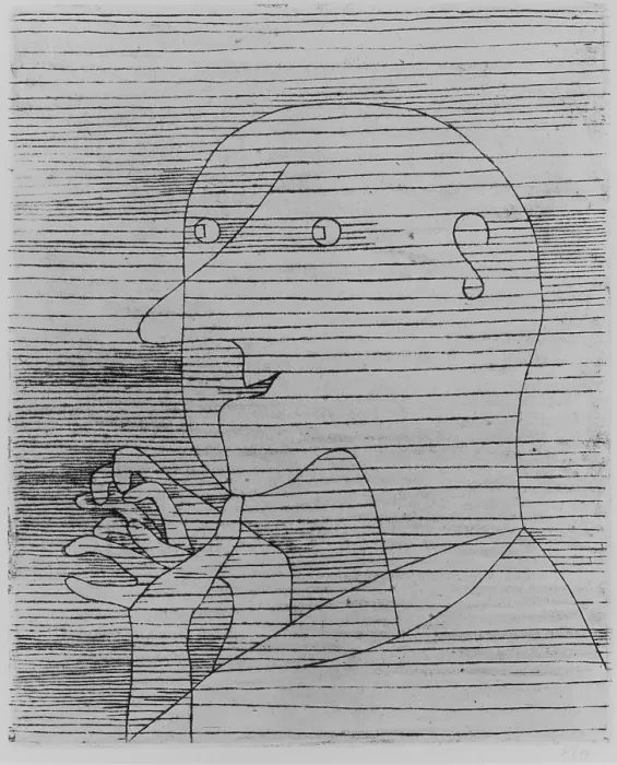 Framed Print : OLD MAN COUNTING, by Paul Klee, 1929, Swiss print, etching. Klee's titles are often important to appreciate with his images Framed Print : OLD MAN COUNTING, by Paul Klee, 1929, Swiss print, etching. Klee's titles are often important to appreciate with his images