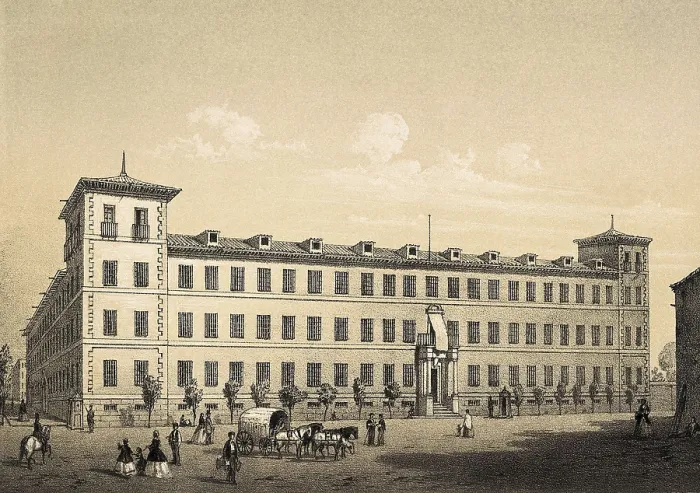 Framed Print : Old Noble Seminar, nowadays Military Hospital. Litography. SPAIN. Madrid. National Library. AISA / Everett Collection**US SALES ONLY**