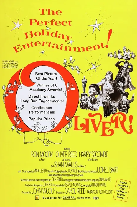 Framed Print : OLIVER!, US poster art, from left: Mark Lester, Shani Wallis, Oliver Reed, Ron Moody, Jack Wild, (below Reed), 1968 Framed Print : OLIVER!, US poster art, from left: Mark Lester, Shani Wallis, Oliver Reed, Ron Moody, Jack Wild, (below Reed), 1968