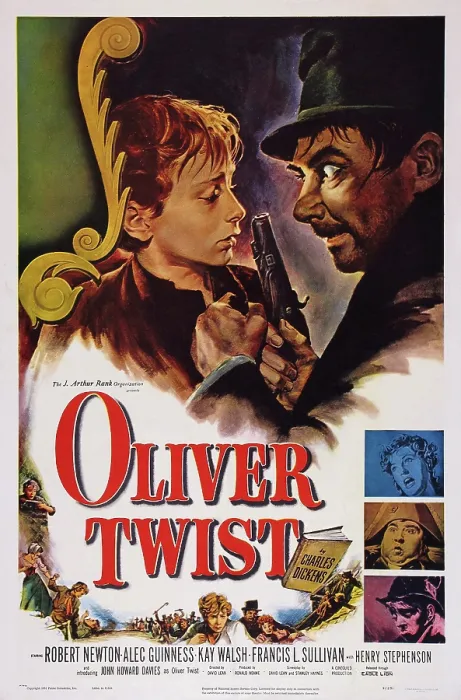 Framed Print : OLIVER TWIST, US poster art, top, from left: John Howard Davies, Robert Newton, 1948