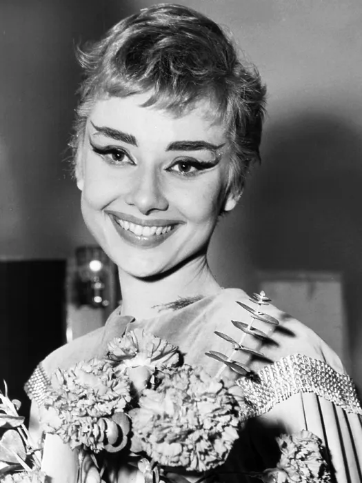 Framed Print : ONDINE, Audrey Hepburn, backstage after opening night at the 46th Street Theatre, New York, February 18, 1954 Framed Print : ONDINE, Audrey Hepburn, backstage after opening night at the 46th Street Theatre, New York, February 18, 1954