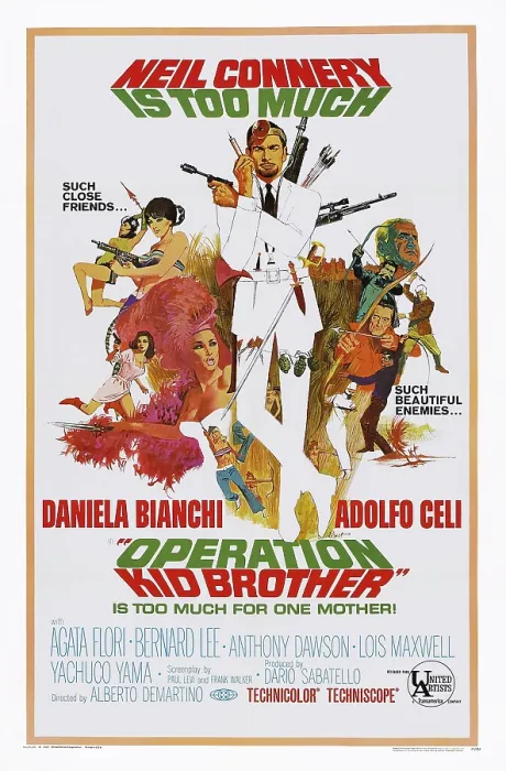 Framed Print : OPERATION KID BROTHERS, (aka OK CONNERY), US poster, Neil Connery (center), 1967 Framed Print : OPERATION KID BROTHERS, (aka OK CONNERY), US poster, Neil Connery (center), 1967