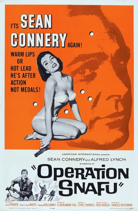 Framed Print : OPERATION SNAFU, top right: Sean Connery on poster art, 1961
