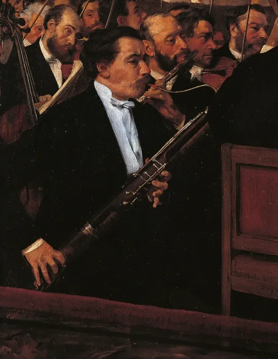 Framed Print : The Orchestra at the Opera House, by Edgar Degas, 1868 - 1869, 19th Century, oil on canvas, cm 56, 5 x 46 - France, Ile de France, Paris, Muse dOrsay, RF 2210. Detail
