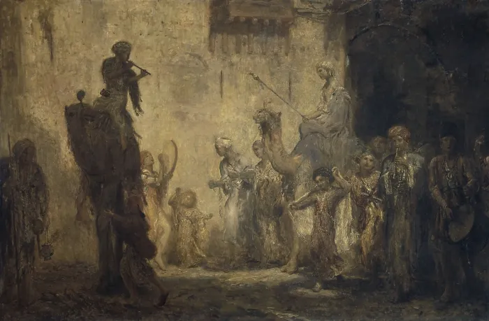 Framed Print : Oriental Wedding, by Marius Bauer, 1911, Dutch oil painting on canvas