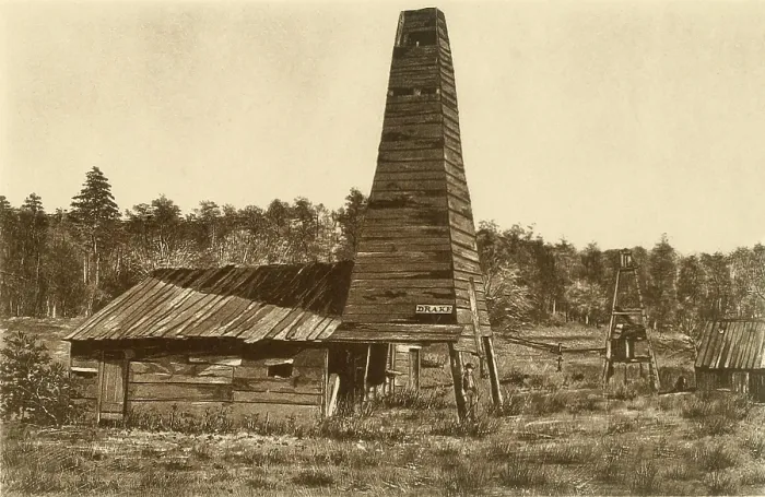Framed Print : The original 1859 Drake oil well in Titusville, Pennsylvania, the 1st ever drilled in the U.S