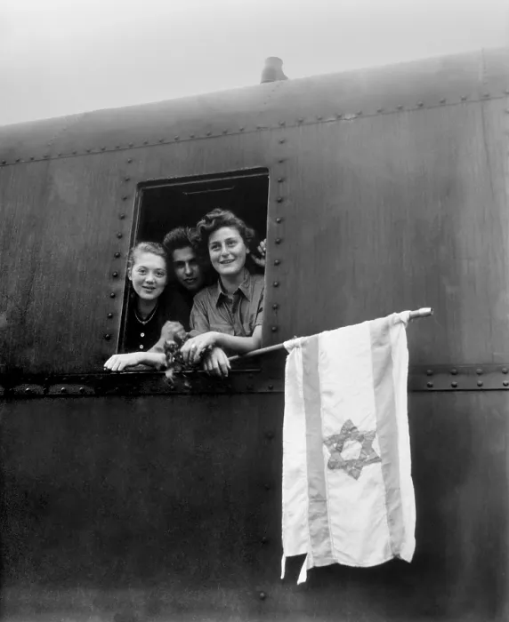 Framed Print : Orphaned Jewish teens are on their way to Palestine after release from Buchenwald Framed Print : Orphaned Jewish teens are on their way to Palestine after release from Buchenwald