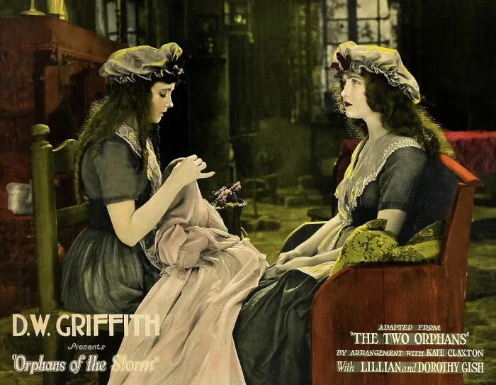 Framed Print : ORPHANS OF THE STORM, lobbycard, from left: Lillian Gish, Dorothy Gish on lobbycard, 1921