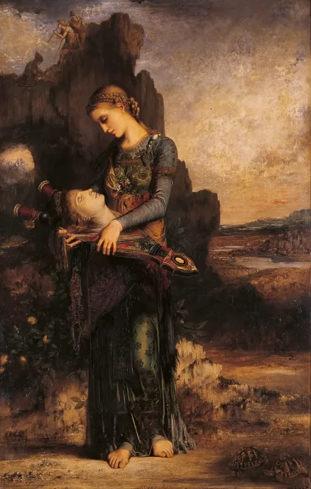 Framed Print : Orpheus, by Gustave Moreau, 1865 about, 19th Century, oil on panel, cm 154 x 99, 5 - France, Ile de France, Paris, Muse dOrsay. All