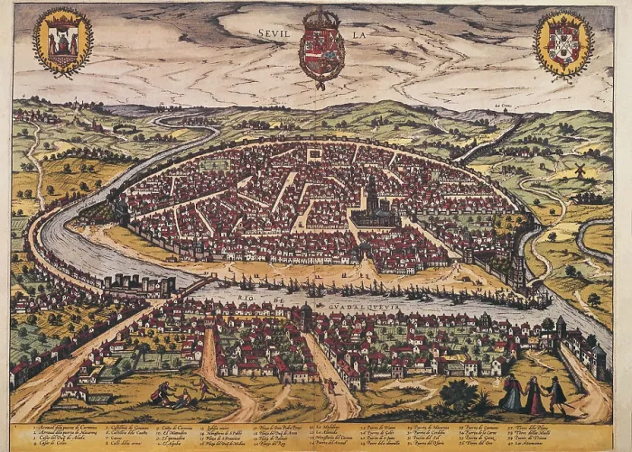 Framed Print : ORTELIUS, Abraham (1527-1598); BRAUN, George (1541-1622); HOGENBERG, Franz (1535-1590). Civitatis Orbis Terrarum (Theatrum orbis terrarum). 1572-1617. Seville. Etching. ITALY