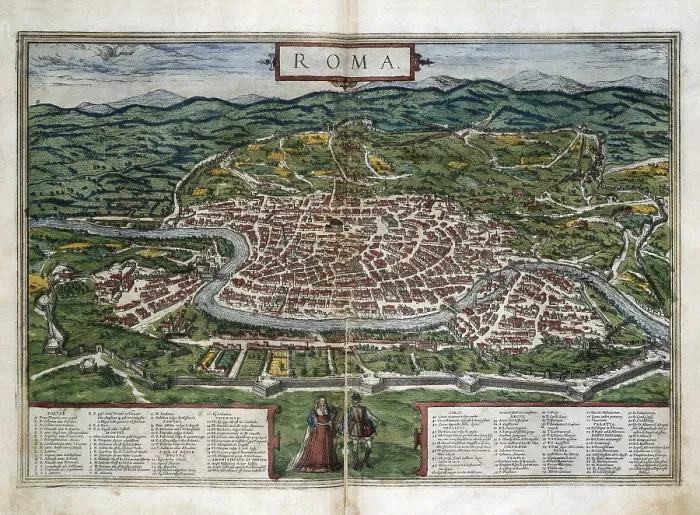 Framed Print : ORTELIUS, Abraham (1527-1598); BRAUN, George (1541-1622); HOGENBERG, Franz (1535-1590). Civitatis Orbis Terrarum (Theatrum orbis terrarum). 1572-1617. Rome (1572). Etching. SPAIN