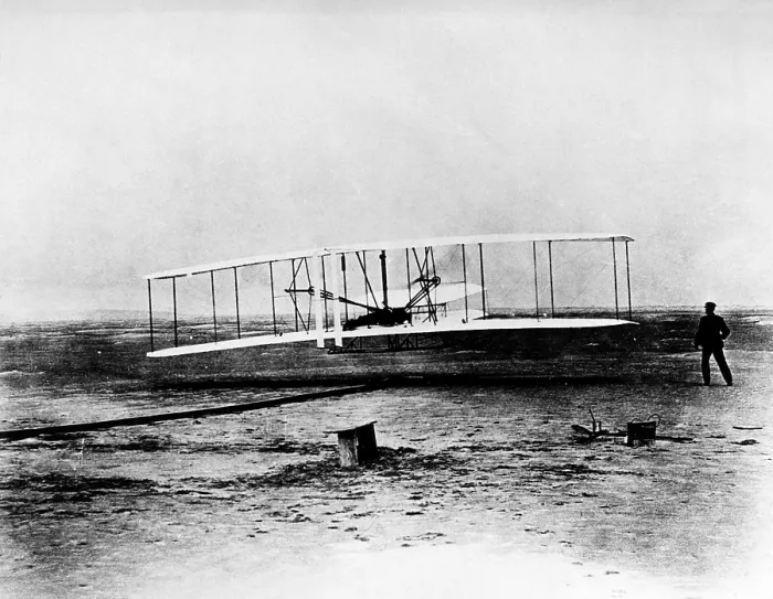 Framed Print : Orville and Wilbur Wright, (aka The Wright Brothers), around the time of their first flight, at Kitty Hawk, North Carolina, December, 1903
