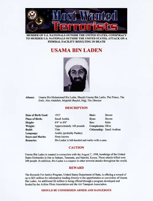 Framed Print : Osama bin Laden, militant Islamist and founder of Al-Qaeda, FBI wanted poster, circa late 1990s-early 2000s Framed Print : Osama bin Laden, militant Islamist and founder of Al-Qaeda, FBI wanted poster, circa late 1990s-early 2000s