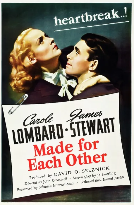 Framed Print : MADE FOR EACH OTHER, US poster art, from left: Carole Lombard, James Stewart, 1939