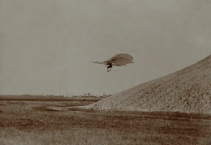 Framed Print : Otto Lilienthal gliding in 1895. He was the first to make well-documented, repeated, and successful flights with unpowered gliders. He died after a glider crash in August 1896