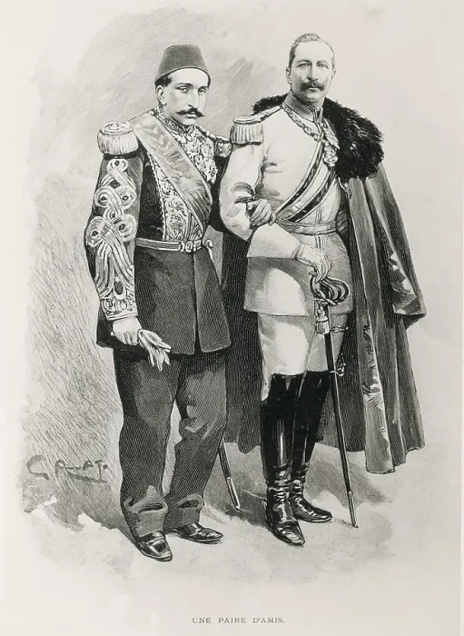 Framed Print : The Ottoman sultan Abdulhamid II and the German kaiser William II. FRANCE. Paris. Bibliothque des Arts Dcoratifs (Decorative Arts Library)