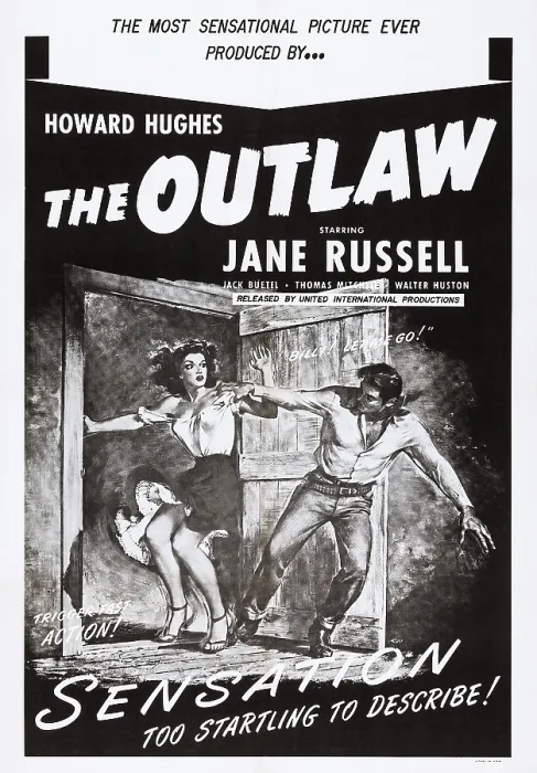 Framed Print : THE OUTLAW, US poster, from left: Jane Russell, Jack Buetel, 1943 Framed Print : THE OUTLAW, US poster, from left: Jane Russell, Jack Buetel, 1943