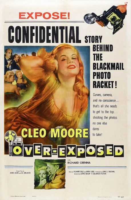 Framed Print : OVER-EXPOSED, US poster, Cleo Moore, 1956
