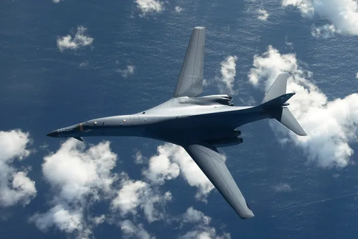 Framed Print : Overhead view of an US Air Force B-1B Lancer, a stealth, supersonic, heavy bomber Framed Print : Overhead view of an US Air Force B-1B Lancer, a stealth, supersonic, heavy bomber