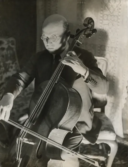 Framed Print : Pablo Casals, the great cello player in his home in Barcelona. Ca. 1930-38. - (BSLOC_2014_17_197)