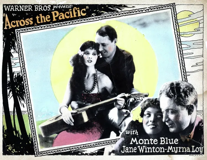 Framed Print : ACROSS THE PACIFIC, from left, Myrna Loy, Monte Blue, 1926