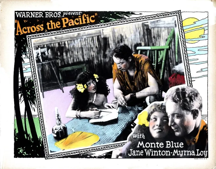 Framed Print : ACROSS THE PACIFIC, from left, Myrna Loy, Monte Blue, 1926