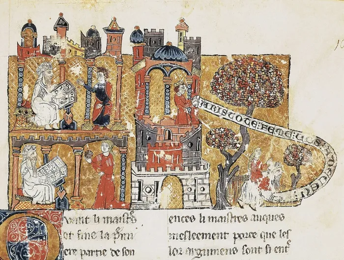 Framed Print : Page of Brunetto Latini's book 'Le Livre du Tresor' (The Book of the Treasures)