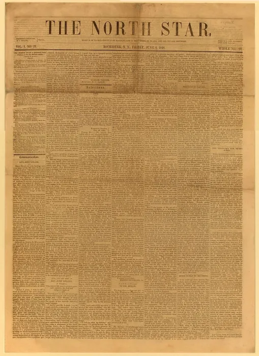 Framed Print : Front page of THE NORTH STAR, June 2, 1848, the abolitionist newspaper published by Frederick Douglass Framed Print : Front page of THE NORTH STAR, June 2, 1848, the abolitionist newspaper published by Frederick Douglass