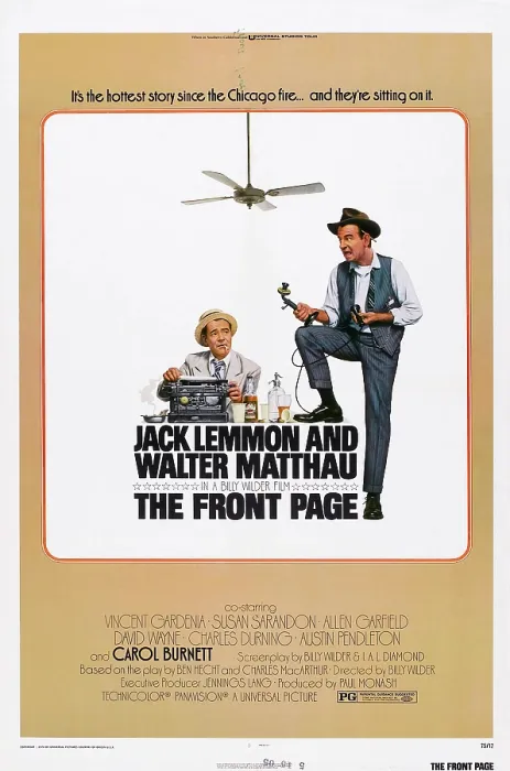 Framed Print : THE FRONT PAGE, U.S. poster, from left: Jack Lemmon, Walter Matthau, 1974
