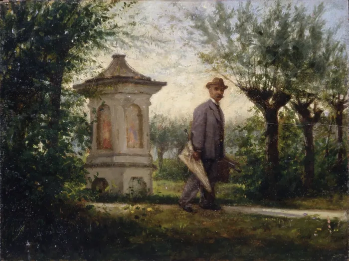 Framed Print : Painter Stratta (Il pittore Stratta), by Demetrio Cosola, 1870 - 1895, 19th Century, oil on board - Private collection. Whole artwork view Framed Print : Painter Stratta (Il pittore Stratta), by Demetrio Cosola, 1870 - 1895, 19th Century, oil on board - Private collection. Whole artwork view