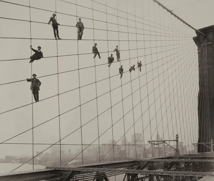 Framed Print : Painters on the Brooklyn Bridge Suspender Cables, October 7, 1914. Photo by Eugene de Salignac (BSLOC_2016_10_183) Framed Print : Painters on the Brooklyn Bridge Suspender Cables, October 7, 1914. Photo by Eugene de Salignac (BSLOC_2016_10_183)