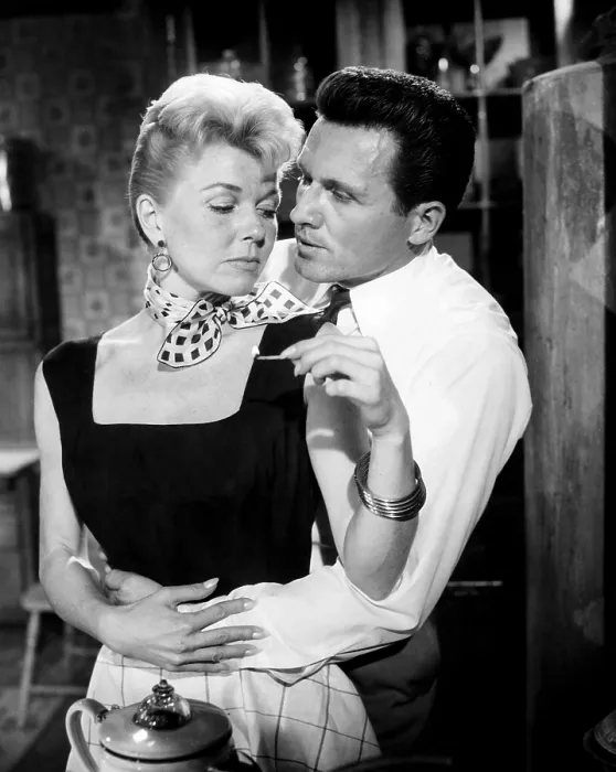 Framed Print : THE PAJAMA GAME, from left, Doris Day, John Raitt, 1957