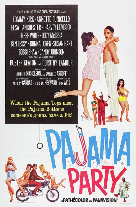 Framed Print : PAJAMA PARTY, US poster art, embracing top right, left to right: Annette Funicello Framed Print : PAJAMA PARTY, US poster art, embracing top right, left to right: Annette Funicello