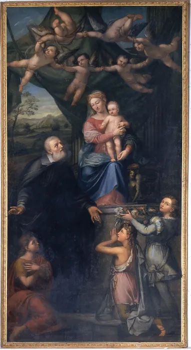 Framed Print : Pala Pietro, Saint Philip Neri exhorting the youth to pray the Virgin, 1826, 19th Century, canvas, Italy, Veneto, Vicenza, San Filippo Neri Church Framed Print : Pala Pietro, Saint Philip Neri exhorting the youth to pray the Virgin, 1826, 19th Century, canvas, Italy, Veneto, Vicenza, San Filippo Neri Church