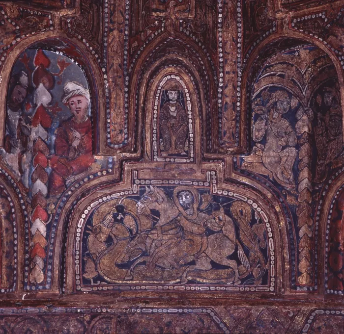 Framed Print : Palatine Chapel, by Unknown Artist, 12th Century, tempera on canvas on wood - Italy, Sicily, Palermo, Palace of the Normans. Detail. Decoration of the painted ceiling