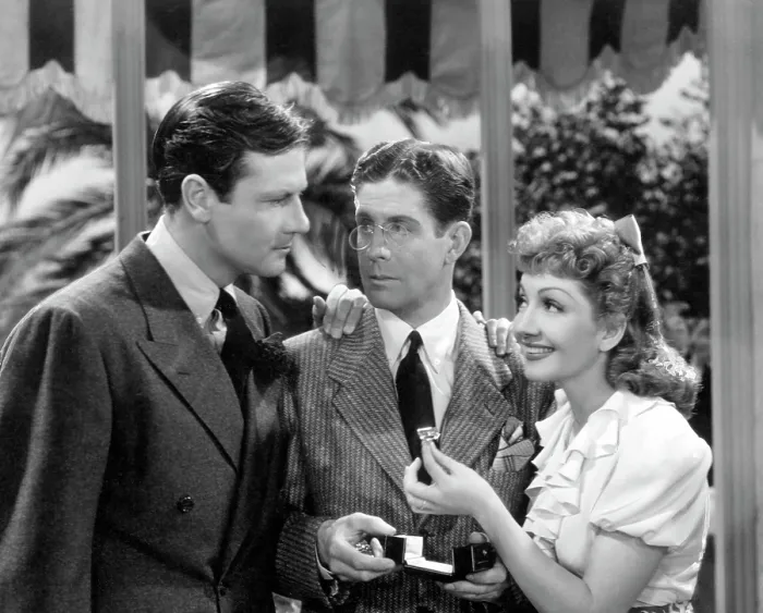 Framed Print : THE PALM BEACH STORY, Joel McCrea, Rudy Vallee, Claudette Colbert, 1942