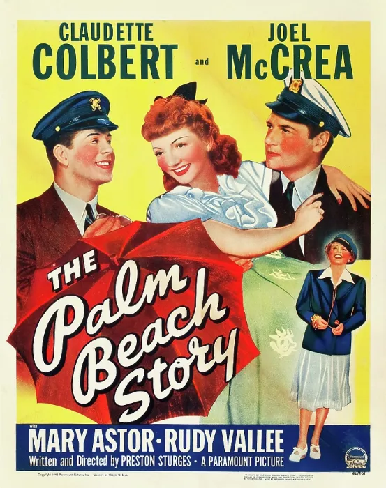 Framed Print : THE PALM BEACH STORY, l-r: Rudy Vallee, Claudette Colbert, Joel McCrea, bottom: Mary Astor on window card, 1942 Framed Print : THE PALM BEACH STORY, l-r: Rudy Vallee, Claudette Colbert, Joel McCrea, bottom: Mary Astor on window card, 1942
