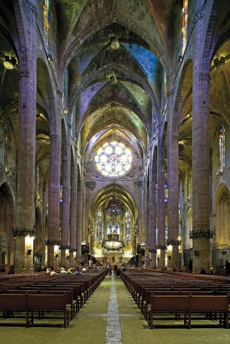 Framed Print : Palma de Majora Cathedral. ca. 1230-1613. SPAIN. BALEARES. MALLORCA. Palma de Mallorca. Cathedral of St. Mary. Outside. Gothic art. Architecture