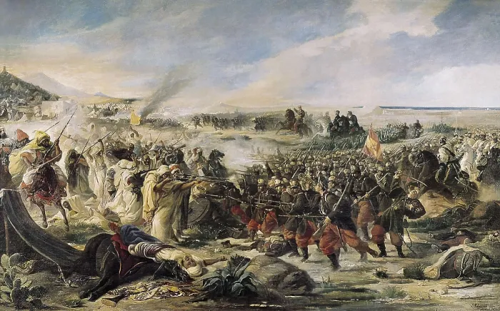 Framed Print : PALMAROLI GONZALEZ, Vicente (1834-1896). Battle of Tetouan. 1870 Framed Print : PALMAROLI GONZALEZ, Vicente (1834-1896). Battle of Tetouan. 1870