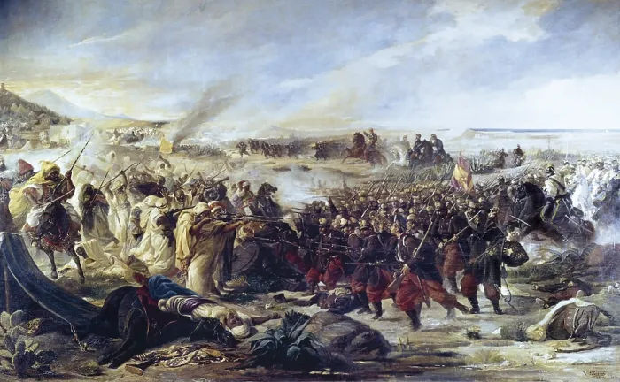 Framed Print : PALMAROLI GONZALEZ, Vicente (1834-1896). Battle of Tetouan. 1870