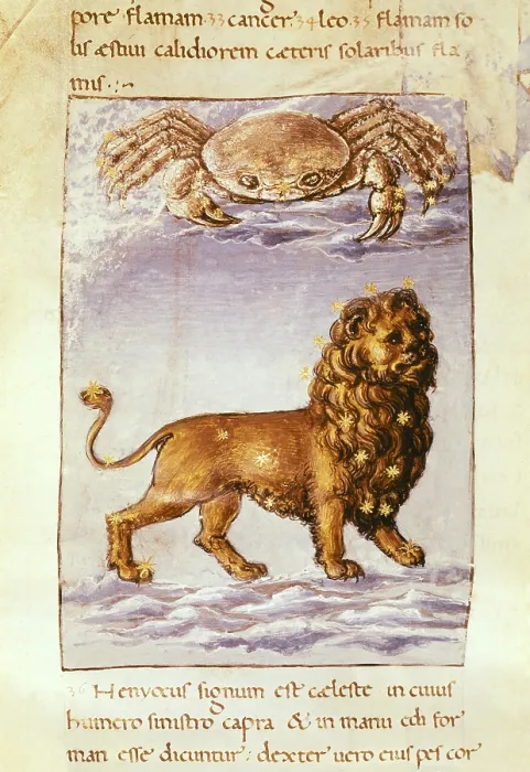 Framed Print : PALMIERI, Matteo (1406-1475). Italian writer. The zodiacal signs: Leo and Cancer. 15th c. Illustration for an edition of his poem, 'La Citt di vita' (The City of Life) Framed Print : PALMIERI, Matteo (1406-1475). Italian writer. The zodiacal signs: Leo and Cancer. 15th c. Illustration for an edition of his poem, 'La Citt di vita' (The City of Life)