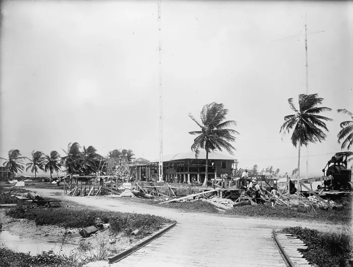 Framed Print : Panama Canal, U.S. Naval radio station, circa 1909-1919