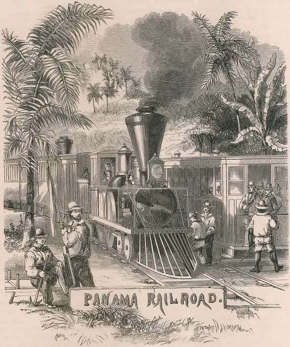 Framed Print : The Panama Railroad crossed the fifty miles of Isthmus to the Pacific