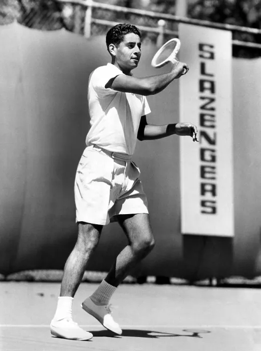 Framed Print : Pancho Gonzales ca. 1952. Courtesy: CSU Archives / Everett Collection Framed Print : Pancho Gonzales ca. 1952. Courtesy: CSU Archives / Everett Collection